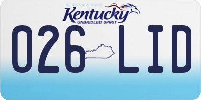 KY license plate 026LID