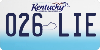 KY license plate 026LIE