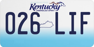 KY license plate 026LIF