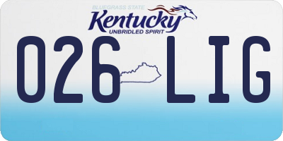 KY license plate 026LIG