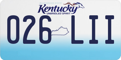 KY license plate 026LII