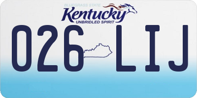 KY license plate 026LIJ