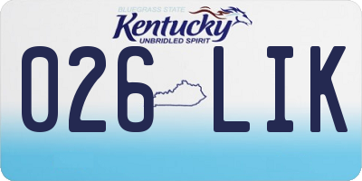 KY license plate 026LIK