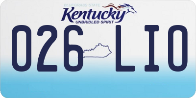 KY license plate 026LIO