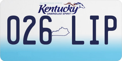 KY license plate 026LIP