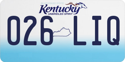 KY license plate 026LIQ