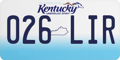 KY license plate 026LIR