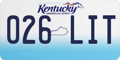 KY license plate 026LIT