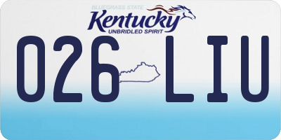 KY license plate 026LIU