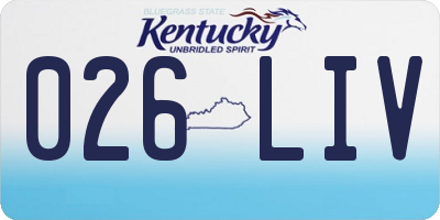 KY license plate 026LIV