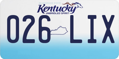 KY license plate 026LIX