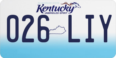 KY license plate 026LIY