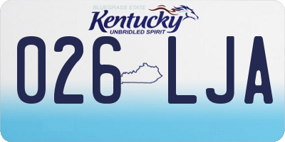KY license plate 026LJA