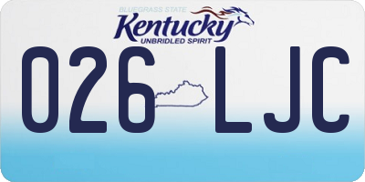 KY license plate 026LJC