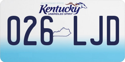 KY license plate 026LJD