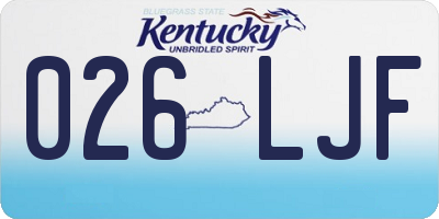 KY license plate 026LJF