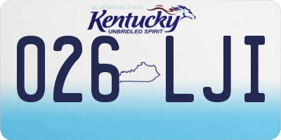 KY license plate 026LJI