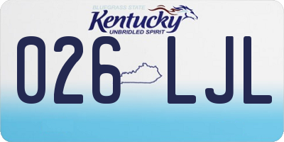 KY license plate 026LJL