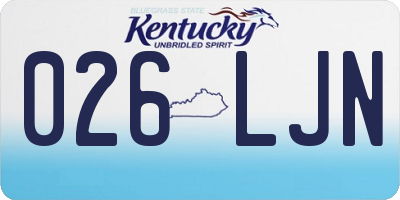 KY license plate 026LJN
