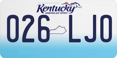 KY license plate 026LJO