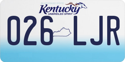 KY license plate 026LJR