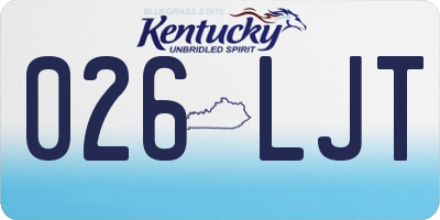 KY license plate 026LJT
