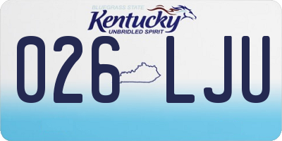 KY license plate 026LJU