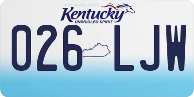 KY license plate 026LJW
