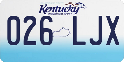 KY license plate 026LJX