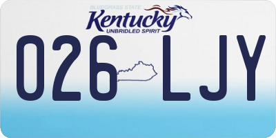 KY license plate 026LJY
