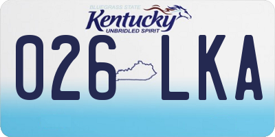 KY license plate 026LKA