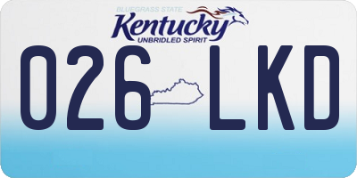 KY license plate 026LKD