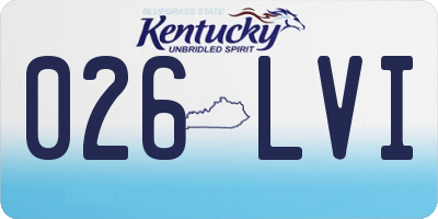 KY license plate 026LVI
