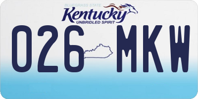 KY license plate 026MKW