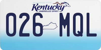KY license plate 026MQL