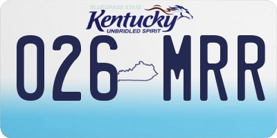 KY license plate 026MRR