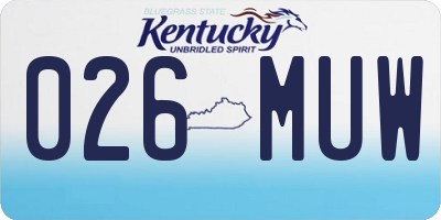 KY license plate 026MUW