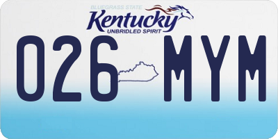 KY license plate 026MYM