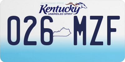 KY license plate 026MZF
