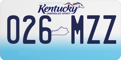 KY license plate 026MZZ