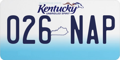 KY license plate 026NAP