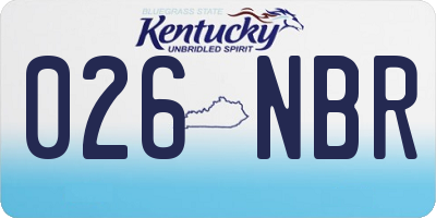 KY license plate 026NBR