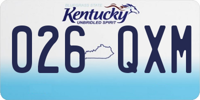 KY license plate 026QXM