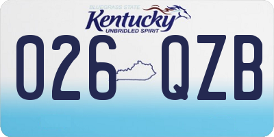 KY license plate 026QZB