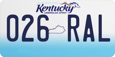 KY license plate 026RAL