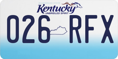 KY license plate 026RFX