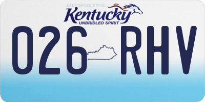 KY license plate 026RHV