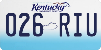 KY license plate 026RIU