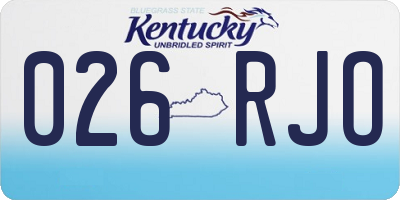 KY license plate 026RJO