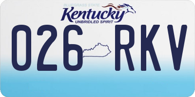 KY license plate 026RKV